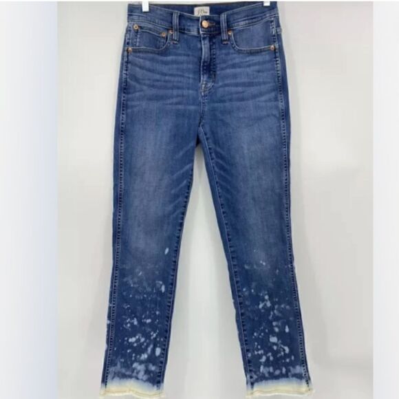 I.Crew 9" Vintage Straight Denim Bleached Raw Heam - Picture 1 of 6
